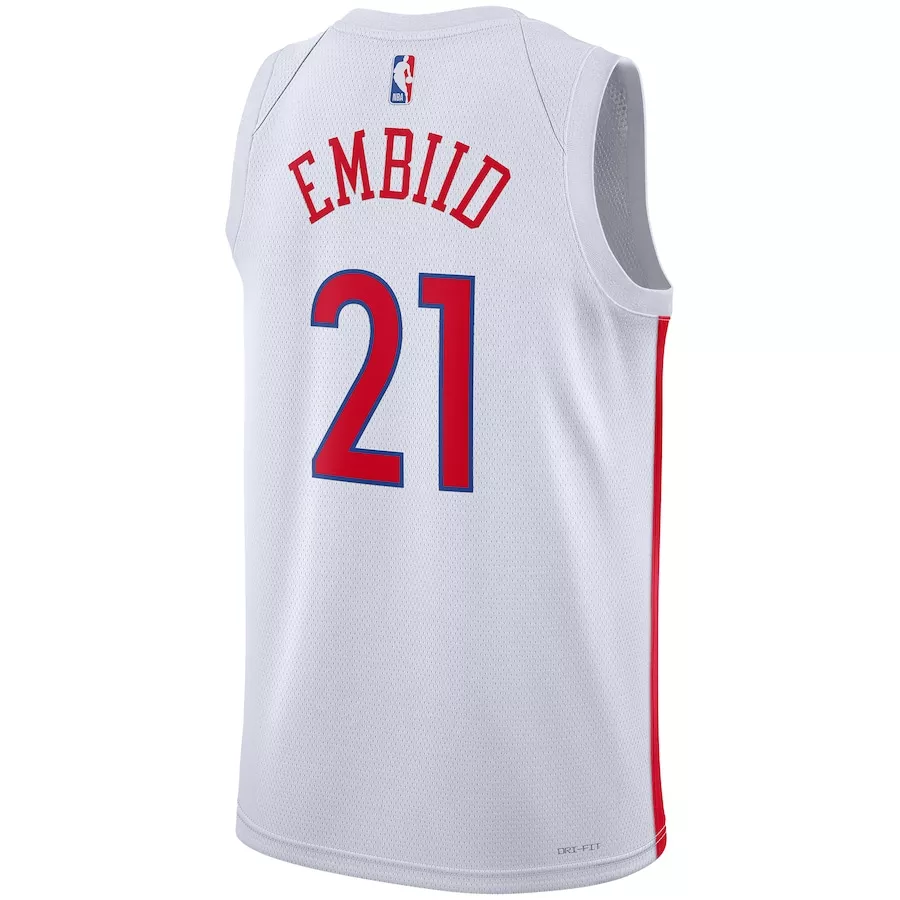 Men's Philadelphia 76ers Joel Embiid #21 White Swingman Jersey 22/23 - City Edition - thejerseys