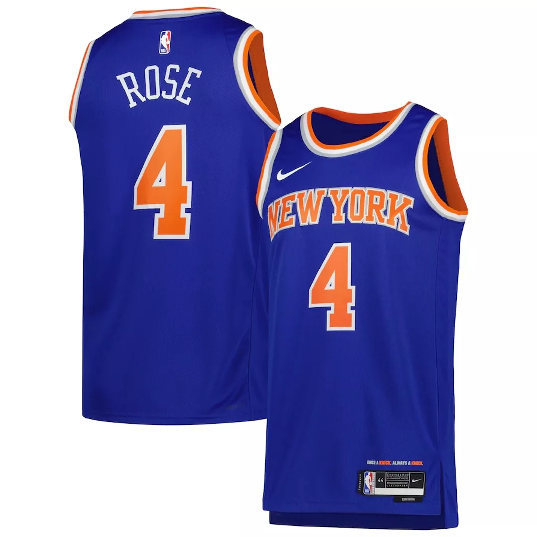 Men's New York Knicks Derrick Rose #4 Blue Swingman Jersey 22/23 - Icon Edition