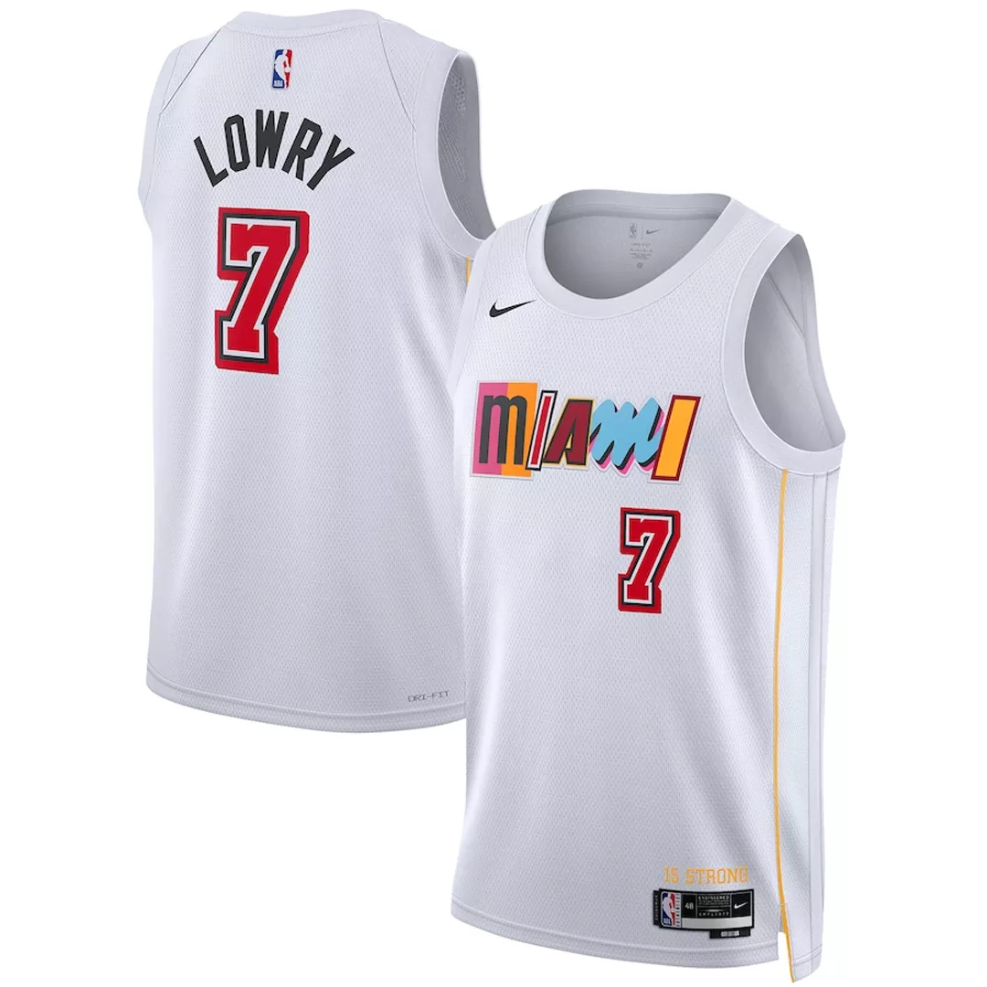 Men's Miami Heat Kyle Lowry #7 White Swingman Jersey 22/23 - City Edition