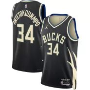 Men's Milwaukee Bucks Giannis Antetokounmpo #34 Jordan Brand Black 2022/23 Swingman Jersey - Statement Edition - thejerseys