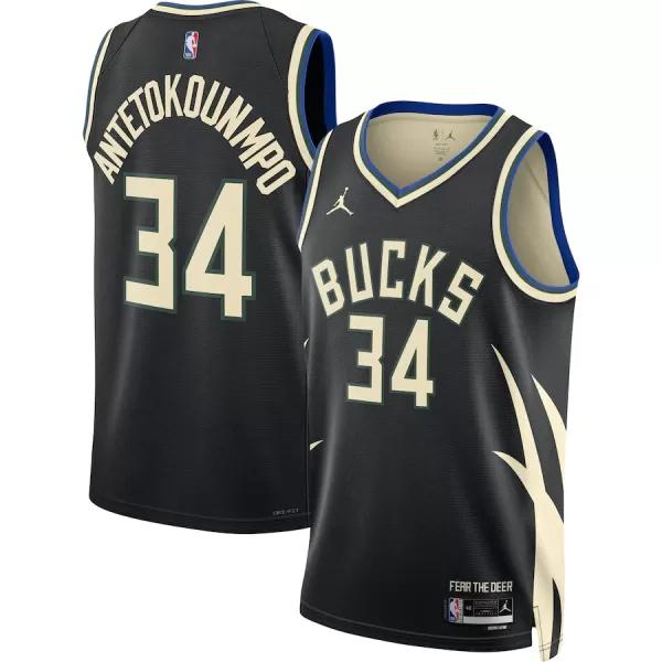 Men's Milwaukee Bucks Bucks Antetokounmpo #34 Black Swingman Jersey 2022/23 - Statement Edition - thejerseys