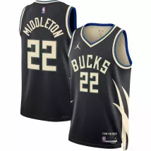 Men's Milwaukee Bucks Khris Middleton #22 Jordan Brand Black 2022/23 Swingman Jersey - Statement Edition - thejerseys