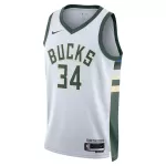 Men's Milwaukee Bucks Giannis Antetokounmpo #34 White Swingman Jersey 2022/23 - Association Edition - thejerseys