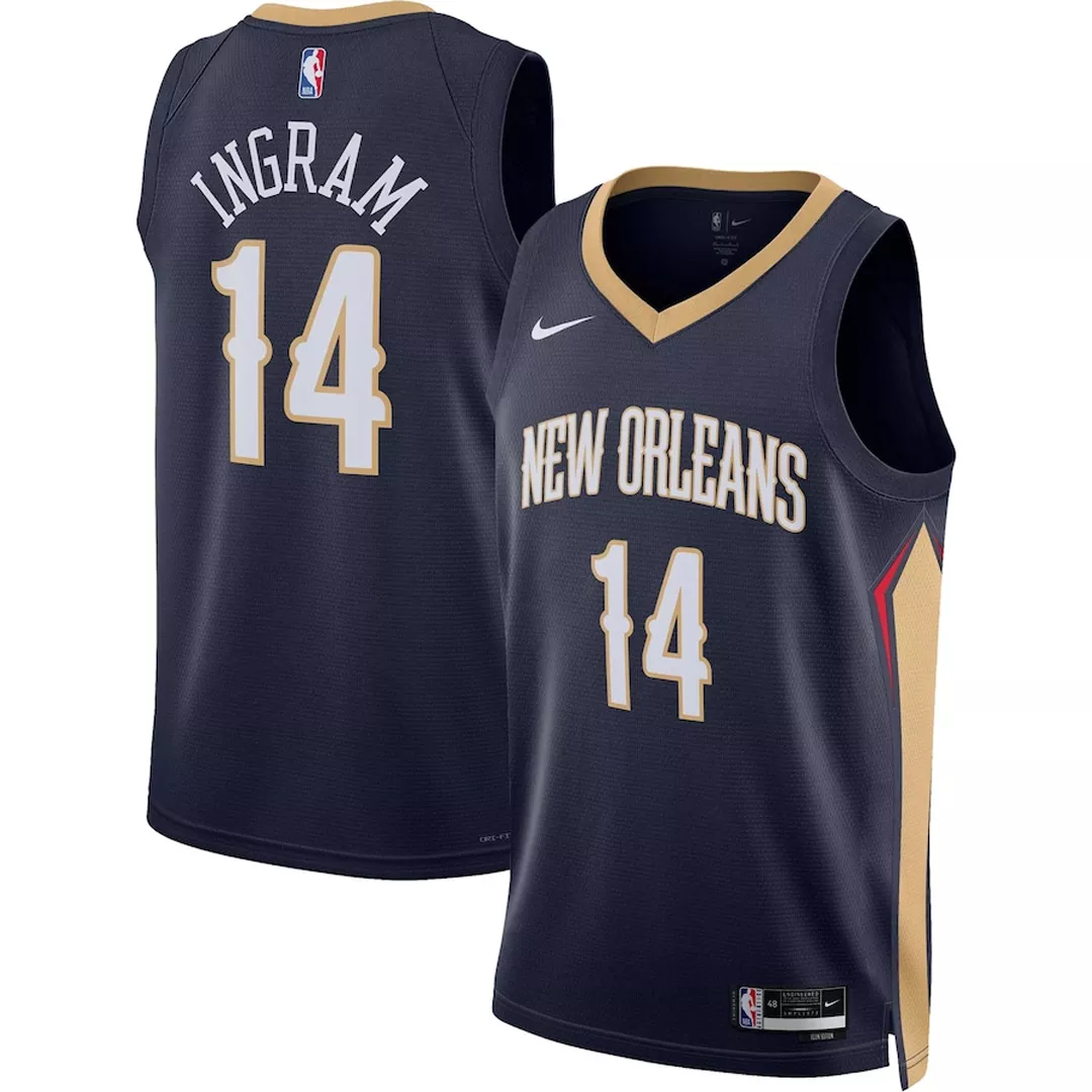Men's New Orleans Pelicans Brandon Ingram #14 Navy Swingman Jersey 22/23 - Icon Edition