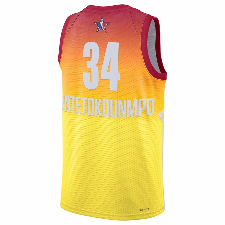 Men's All Star Giannis Antetokounmpo #34 Yellow 2021 Swingman