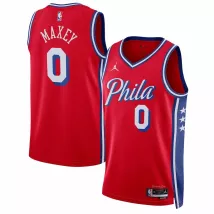 Men's Philadelphia 76ers Tyrese Maxey #0 Jordan Brand Red 2022/23 Swingman Jersey - Statement Edition - thejerseys