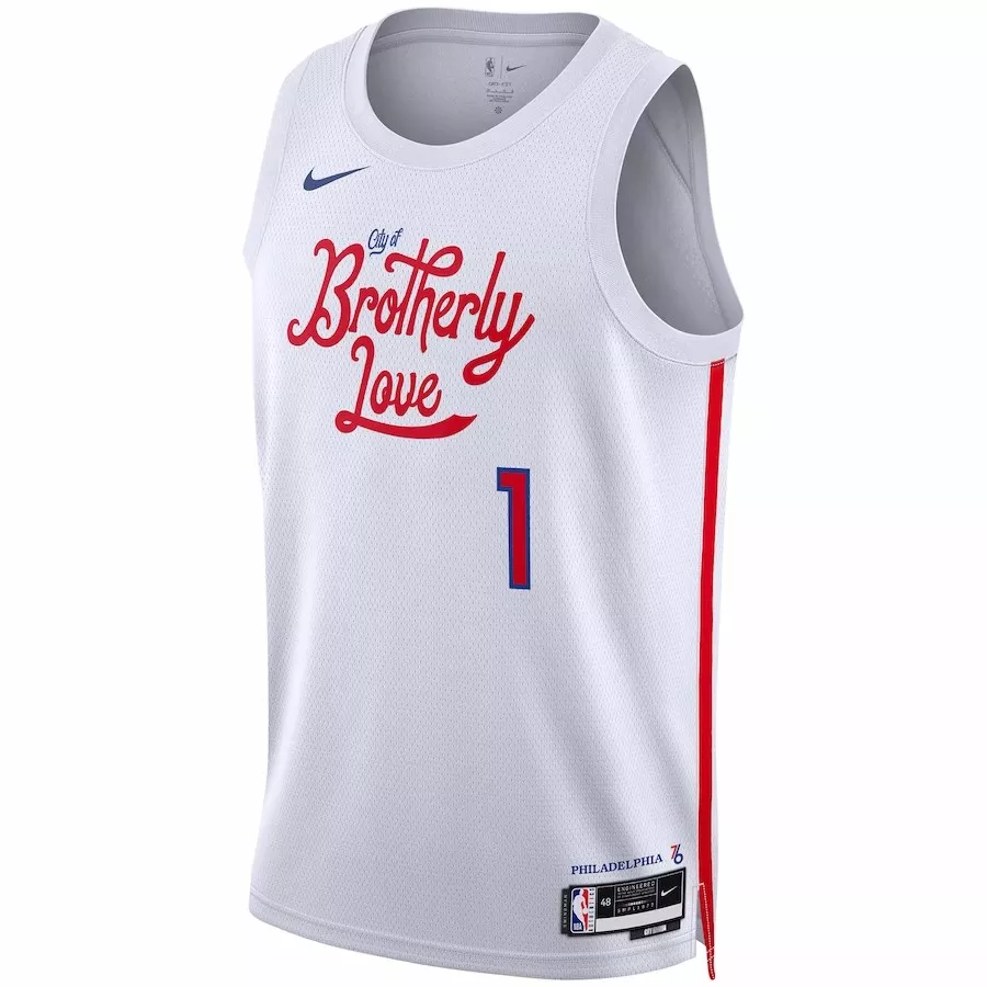 Men's Philadelphia 76ers James Harden #1 White Swingman Jersey 22/23 - Statement Edition - thejerseys