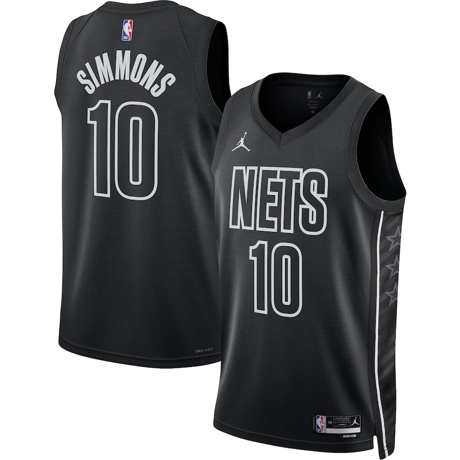 75th Anniversary Simmons #10 Nets White NBA Jersey