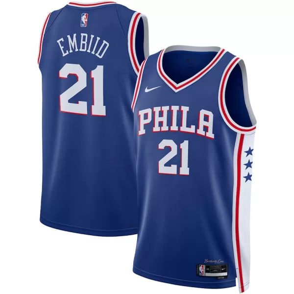 Discount Joel Embiid #21 Blue Swingman Jersey 22/23 - thejerseys