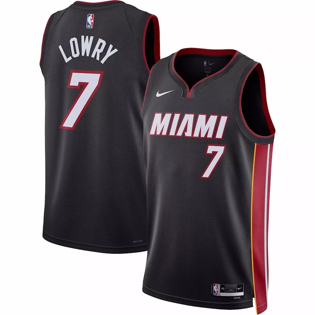 Men's Miami Heat Kyle Lowry #7 Black Swingman Jersey 22/23 - Icon Edition