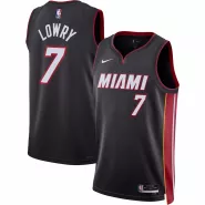 Men's Miami Heat Kyle Lowry #7 Black 22/23 Swingman Jersey - Icon Edition - thejerseys
