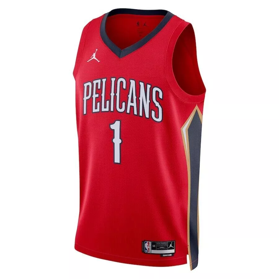 Men's New Orleans Pelicans Zion Williamson #1 Jordan Brand Red 22/23 Jersey-Statement Edition - thejerseys