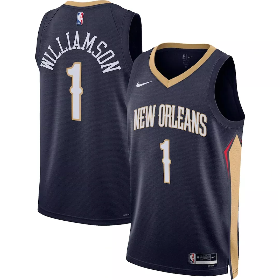 Men's New Orleans Pelicans Zion Williamson #1 Navy Swingman Jersey 22/23 - Icon Edition