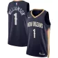 Men's New Orleans Pelicans Zion Williamson #1 Navy 22/23 Jersey - Icon Edition - thejerseys