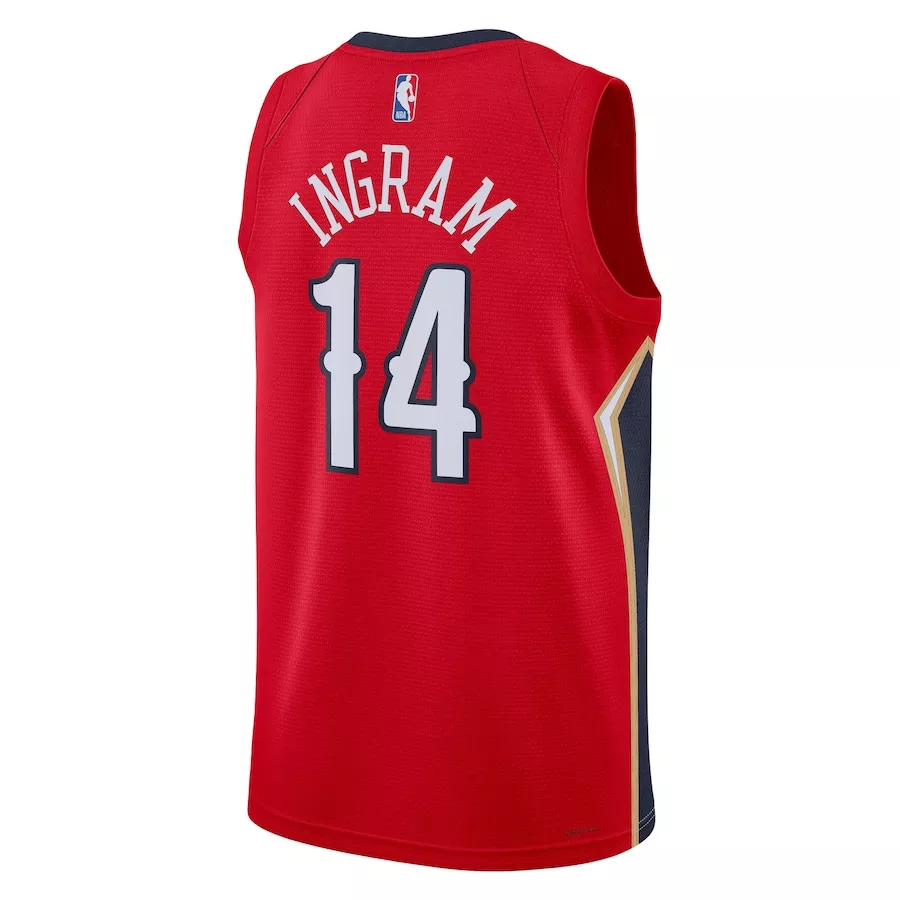 Men's New Orleans Pelicans Brandon Ingram #14 Red Swingman Jersey 22/23 - Statement Edition - thejerseys