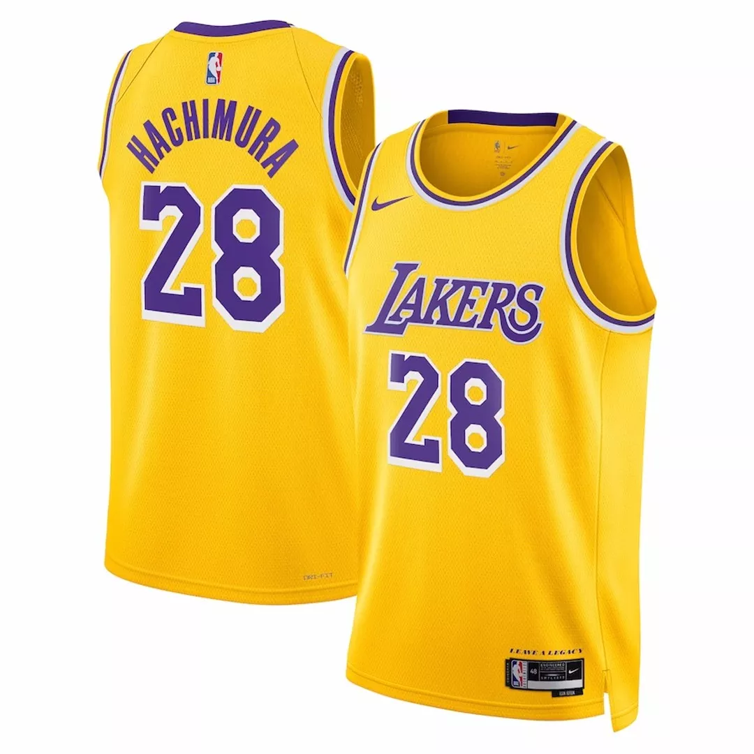 Men's Los Angeles Lakers Rui Hachimura #28 Gold Swingman Jersey 2022/23 - Icon Edition