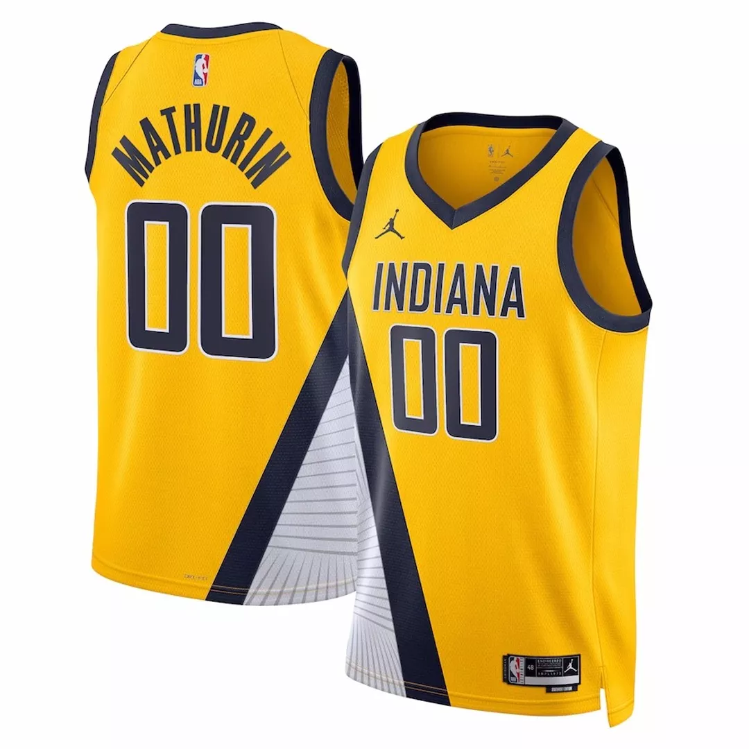 Men's Indiana Pacers Bennedict Mathurin #00 Yellow Swingman Jersey 2022/23 - Statement Edition