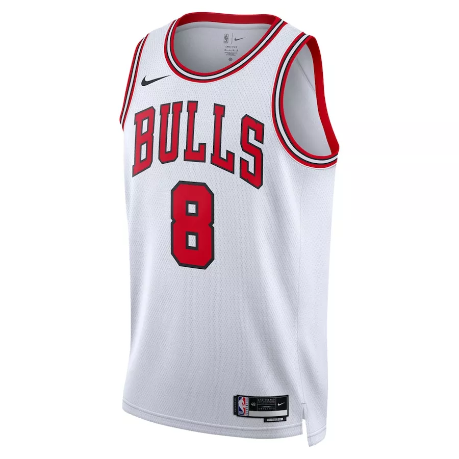 Men's Chicago Bulls Zach LaVine #8 White Swingman Jersey 22/23 - Association Edition - thejerseys