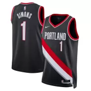 Men's Portland Trail Blazers Anfernee Simons #1 Black 2022/23 Swingman Jersey - Icon Edition - thejerseys