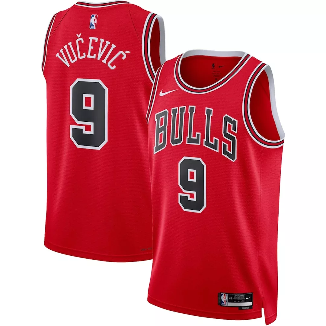 Men's Chicago Bulls Nikola Vucevic #9 Red Swingman Jersey 22/23 - Icon Edition