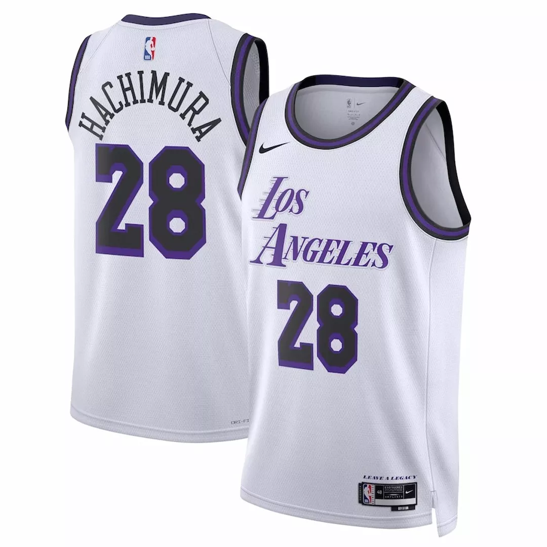 Men's Los Angeles Lakers Rui Hachimura #28 White Swingman Jersey 22/23 - City Edition