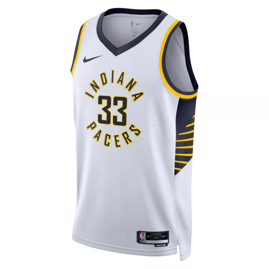 Men's Indiana Pacers Myles Turner #33 White Swingman Jersey 2022/23 - Association Edition - thejerseys