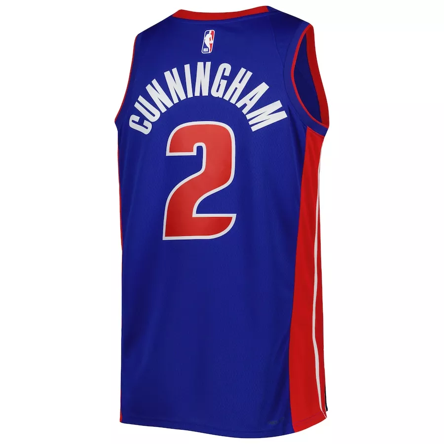 Men's Detroit Pistons Cade Cunningham #2 Blue Swingman Jersey 2022/23 - Icon Edition - thejerseys