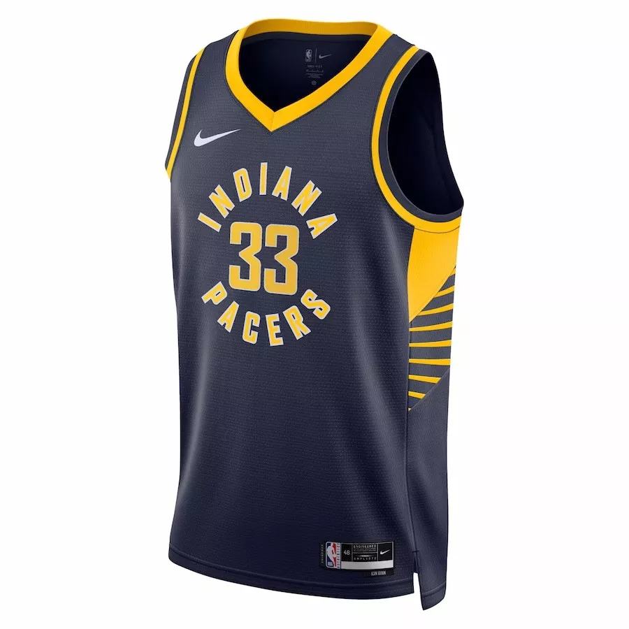 Men's Indiana Pacers Myles Turner #33 Navy Swingman Jersey 2022/23 - Icon Edition - thejerseys
