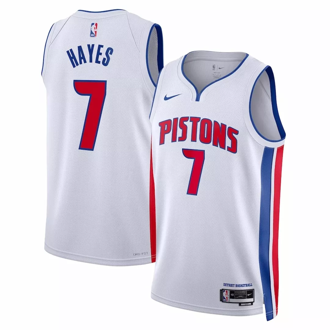 Men's Detroit Pistons Killian Hayes #7 White Swingman Jersey 2022/23 - Association Edition