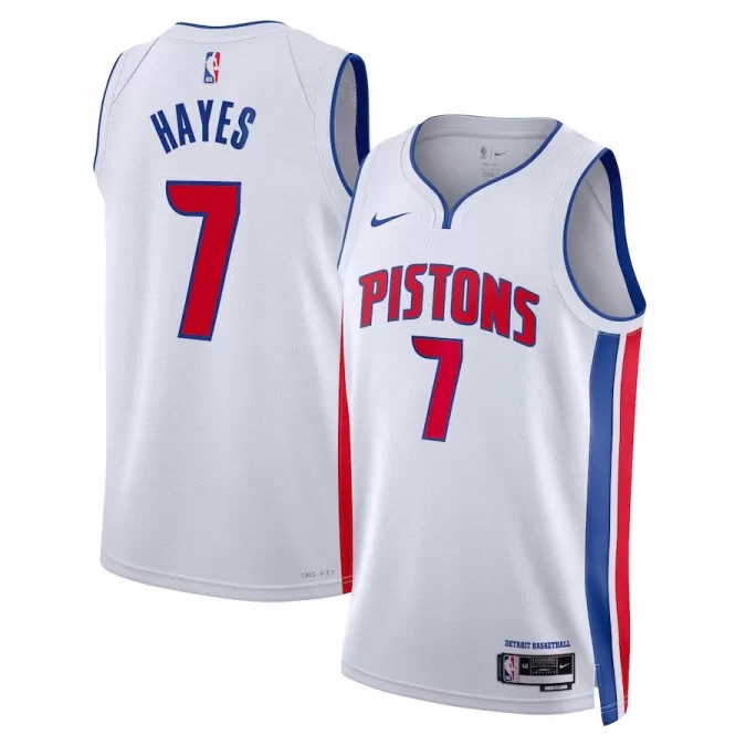 Men's Detroit Pistons Killian Hayes #7 White Swingman Jersey 2022/23 - Association Edition - thejerseys