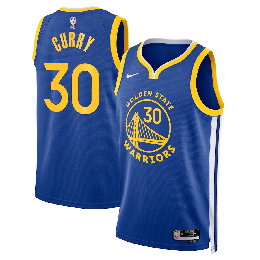 Men's Golden State Warriors Stephen Curry #30 Blue 2021-22 75th