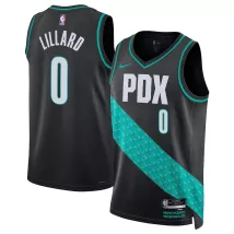 Men's Portland Trail Blazers Damian Lillard #0 Nike Black 22/23 Swingman Jersey - City Edition - thejerseys
