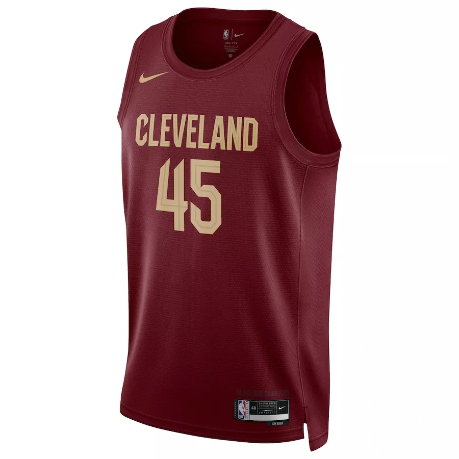 Men's Cleveland Cavaliers Donovan Mitchell #45 Wine Swingman Jersey 2022/23 - Icon Edition - thejerseys
