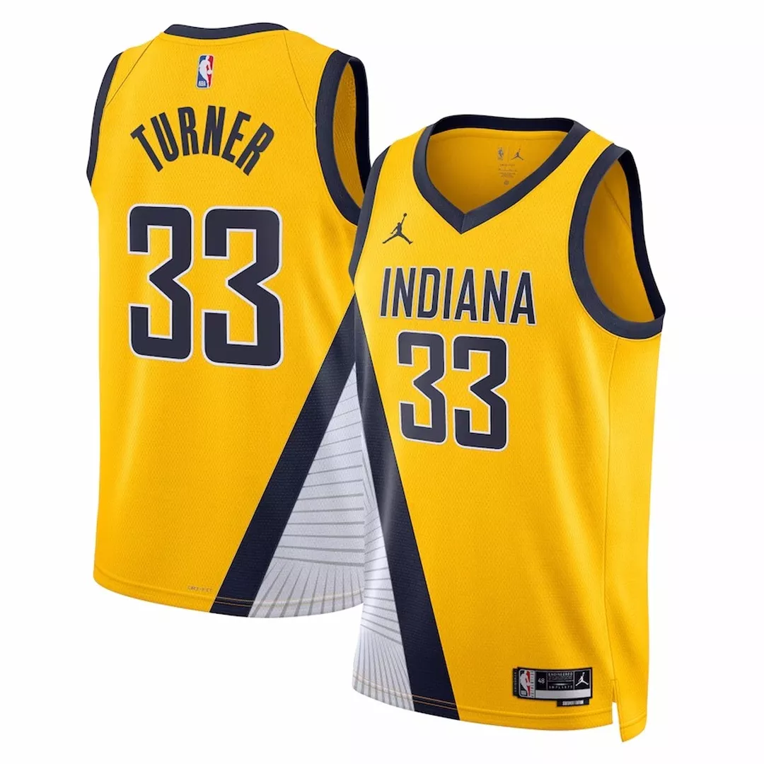 Men's Indiana Pacers Myles Turner #33 Yellow Swingman Jersey 2022/23 - Statement Edition