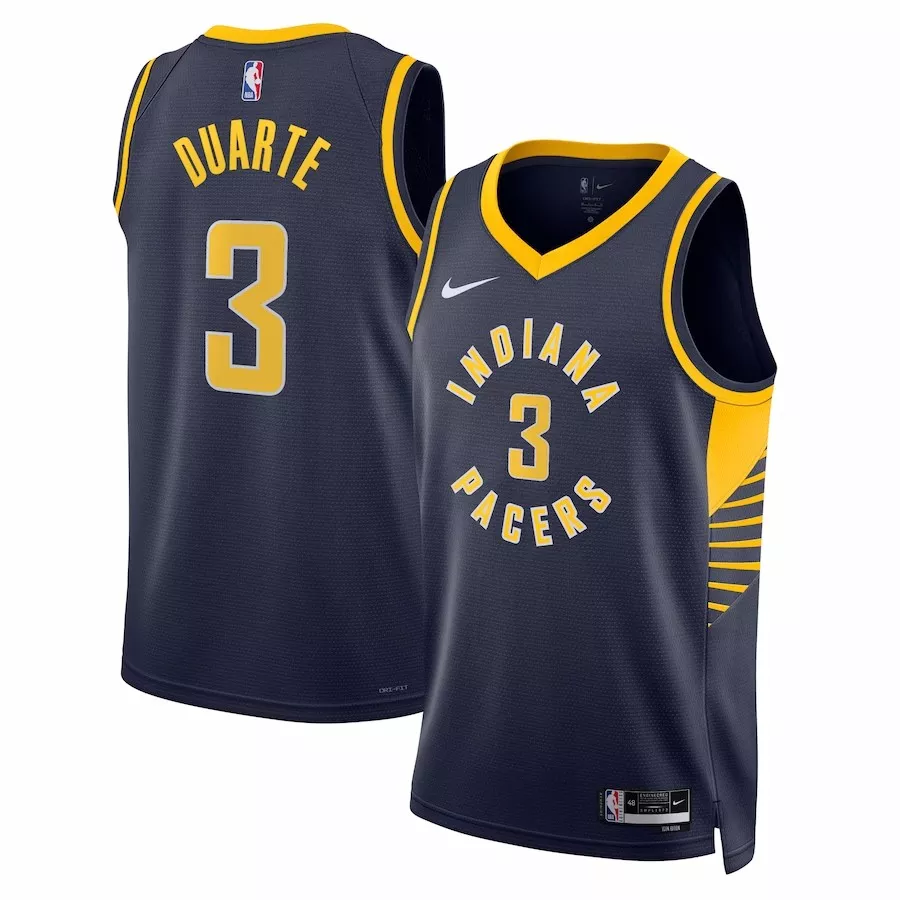 Men's Indiana Pacers Chris Duarte #3 Navy Swingman Jersey 2022/23 - Icon Edition - thejerseys