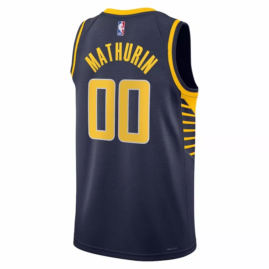 Men's Indiana Pacers Bennedict Mathurin #00 Navy Swingman Jersey 2022/23 - Icon Edition - thejerseys