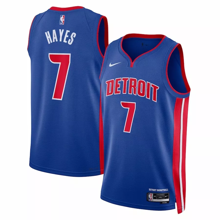 Men's Detroit Pistons Killian Hayes #7 Blue Swingman Jersey 2022/23 - Icon Edition - thejerseys