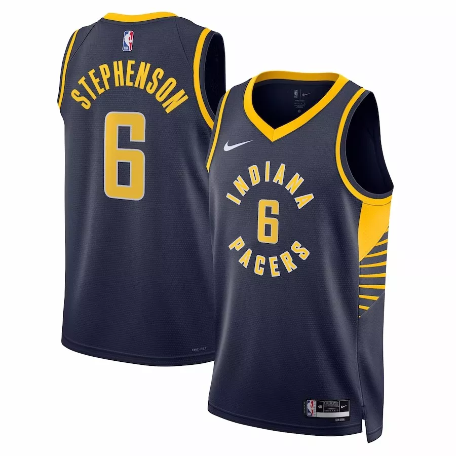 Men's Indiana Pacers Lance Stephenson #6 Navy Swingman Jersey 2022/23 - Icon Edition - thejerseys