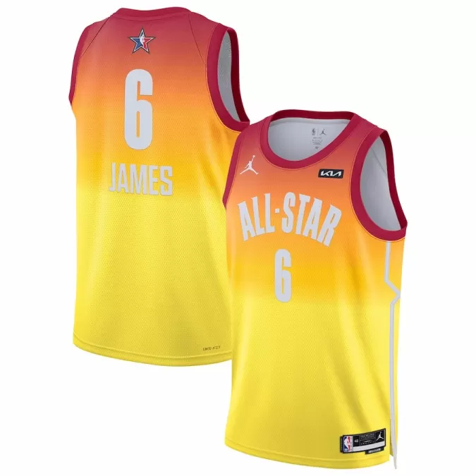 Men's All Star LeBron James #6 Orange All-Star Game Swingman Jersey 2022/23 - thejerseys