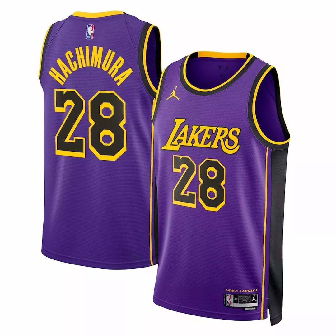 Men's Los Angeles Lakers Rui Hachimura #28 Purple Swingman Jersey 2022/23 - Statement Edition