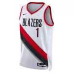 Men's Portland Trail Blazers Anfernee Simons #1 White Swingman Jersey 22/23 - Association Edition - thejerseys