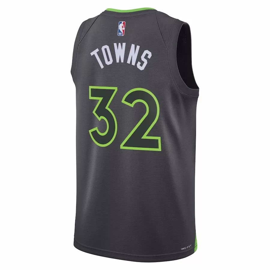 Men's Minnesota Timberwolves Towns #32 Gray Swingman Jersey 2022/23 - Statement Edition - thejerseys