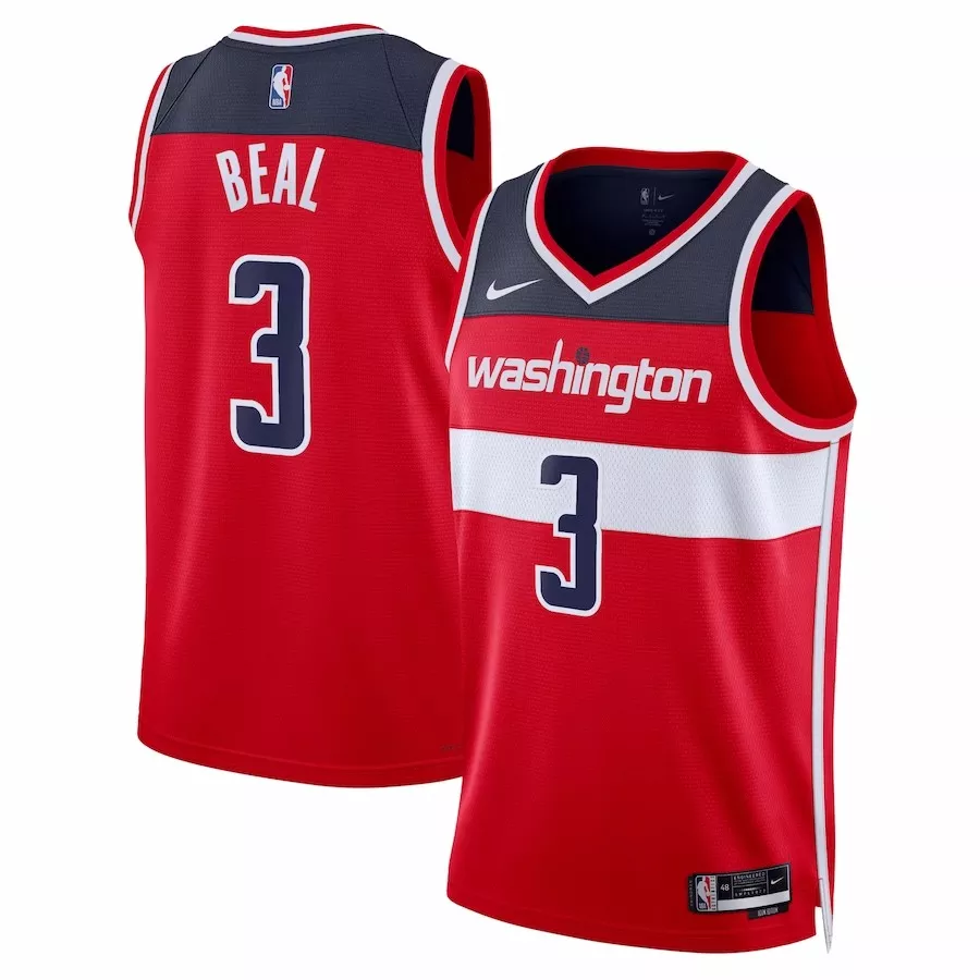 Men's Washington Wizards Bradley Beal #3 Red Swingman Jersey 2022/23 - Icon Edition - thejerseys