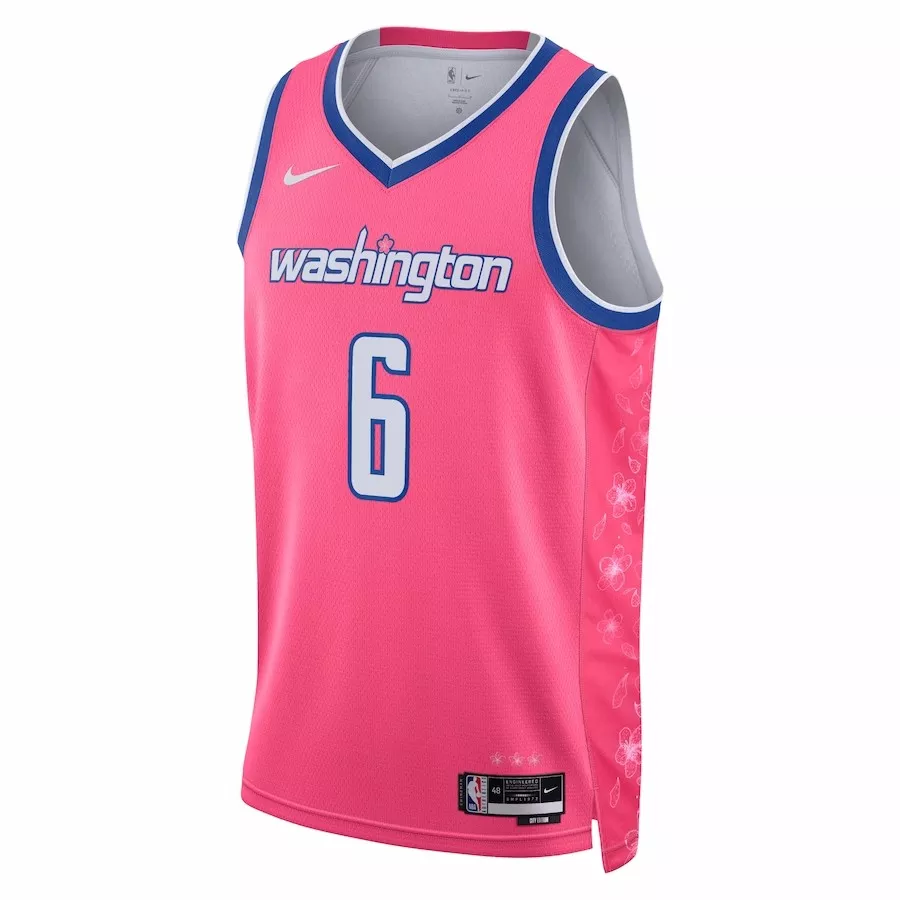 Men's Washington Wizards Kristaps Porzingis #6 Pink Swingman Jersey 2022/23 - City Edition - thejerseys