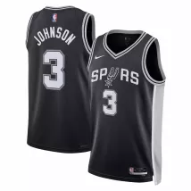 Men's San Antonio Spurs Keldon Johnson #3 Nike Black 2022/23 Swingman Jersey - Icon Edition - thejerseys