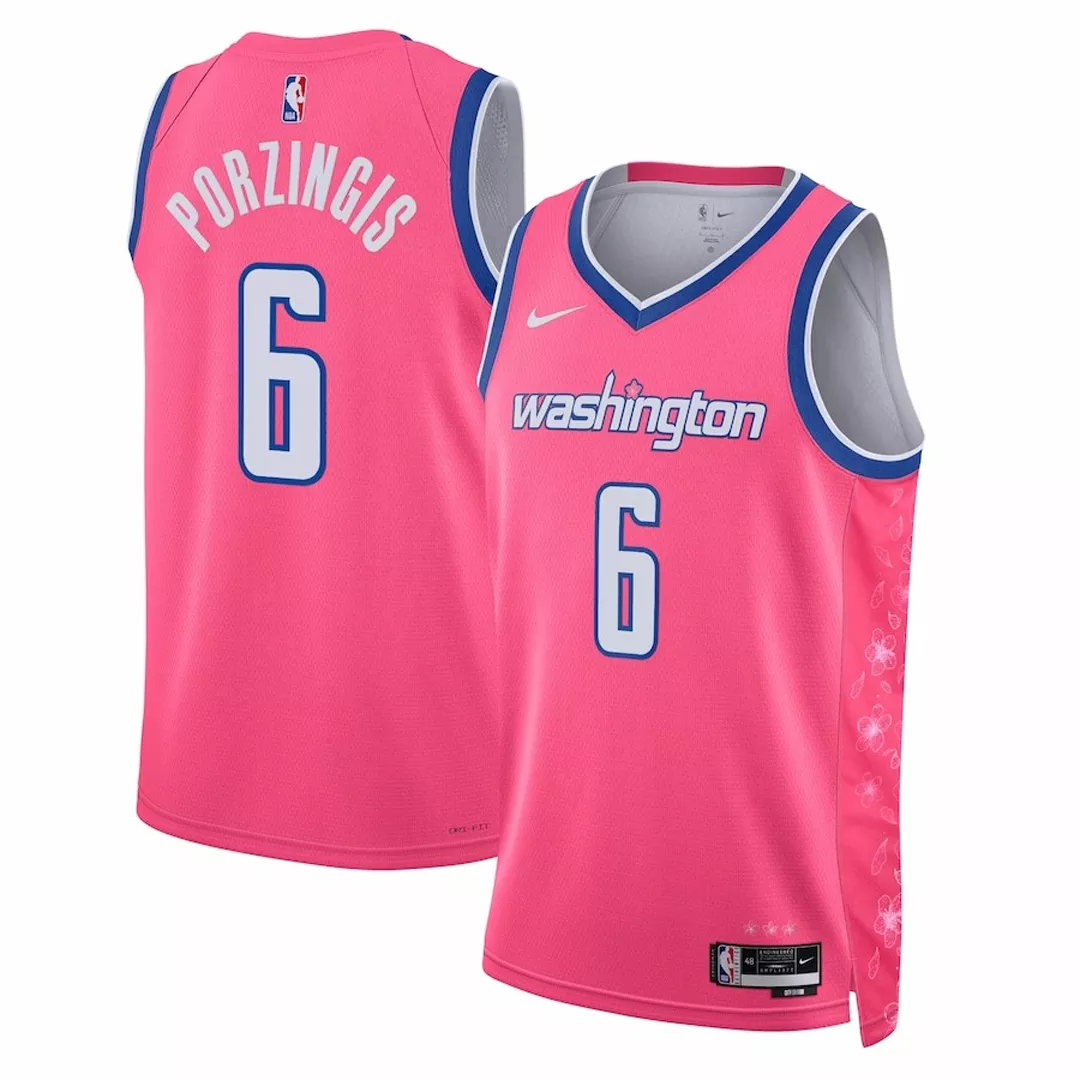 Men's Washington Wizards Kristaps Porzingis #6 Nike Pink 2022/23 ...