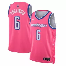 Men's Washington Wizards Kristaps Porzingis #6 Nike Pink 2022/23 Swingman Jersey - City Edition - thejerseys