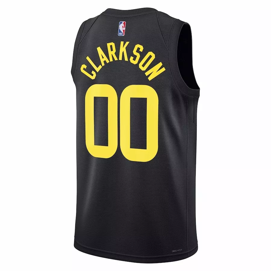 Men's Utah Jazz Jordan Clarkson #00 Black Swingman Jersey 2022/23 - Statement Edition - thejerseys