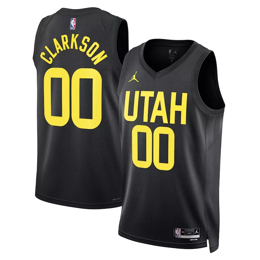 Men's Utah Jazz Jordan Clarkson #00 Black Swingman Jersey 2022/23 - Statement Edition