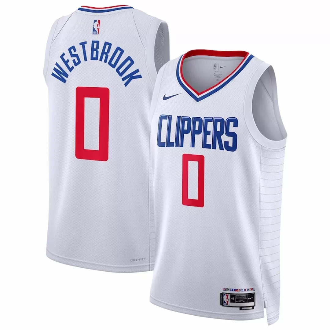Men's Los Angeles Clippers Russell Westbrook #0 White Swingman Jersey 2022/23 - Association Edition